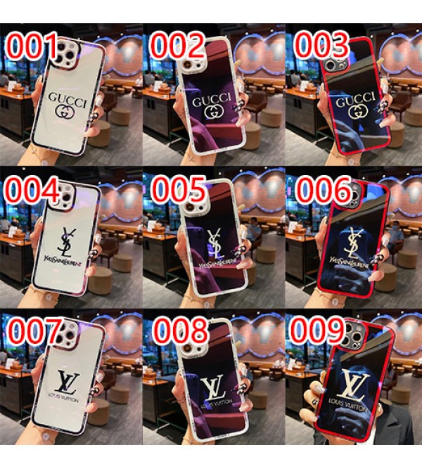 LV/ルイヴィトン iphone13 pro/13 pro max/13 miniケース ブランド Gucci/グッチ 韓国風 Chanel/シャネル 鏡面ガラス型 キラキラ YSL/イブサンローラン ジャケット型 モノグラム 耐衝撃 アイフォン13/12/11/x/xr/xs/8/7カバー 黒白赤色 ファッション メンズ レディース