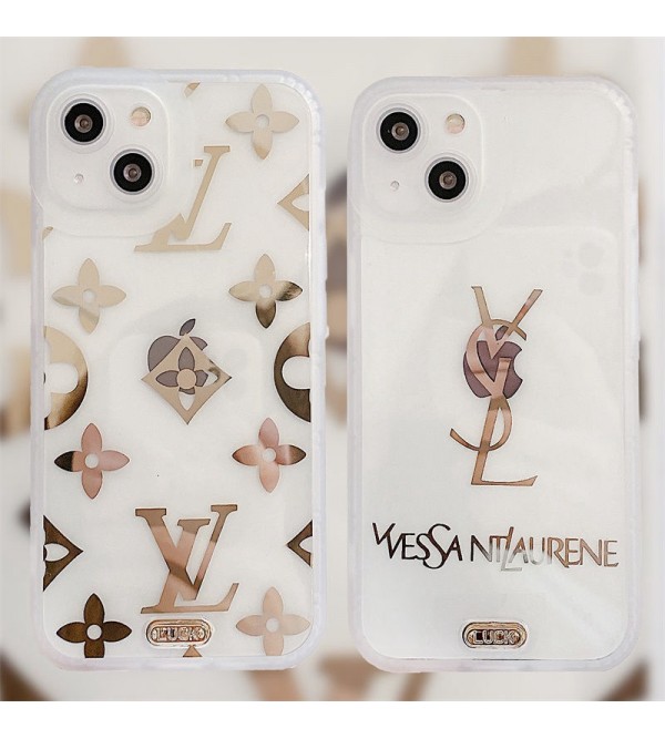 YSL/イヴ･サンローラン LV/ルイヴィトン ブランド  Iphone 13/13 Pro/13 Pro Maxケース クリア ジャケット型 メッキ 経典モノグラム アイフォン13/12/11/X/XS/XR/8+/7+カバー 激安 芸能人愛用 メンズ レディース