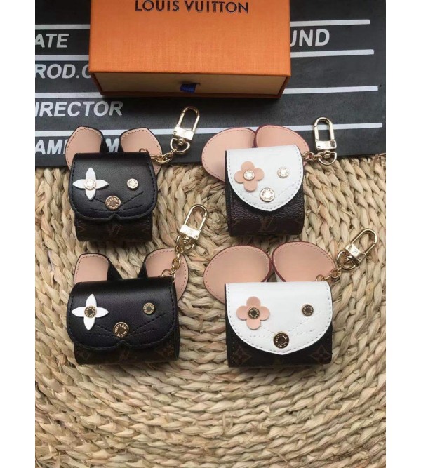 LV ブランド Airpods 3/2/1/proケース インスタ風 レザー製 ネズミ風 ルイヴィトン バック型 第1/2/3世代 カラビナ付き モノグラム エアーポッズ3/プロケース 紛失防止 メンズ レディーズ