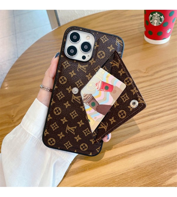 LV ルイヴィトン ブランド iphone 13/13 pro/13 pro maxケース かわいい 封筒型 カード収納 レザー製 アイフォン13/12/11/x/xr/xs/8+/7+カバー バッグ型 ファッション メンズ レディーズ