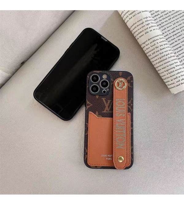 Louis Vuitton ルイヴィトン ブランド iphone 14/14 pro/14 pro maxケース オシャレ ハンドバンド付き カード入れ レザー製 アイフォン14プロマックス/14/13/12/11カバー ファッション メンズ レディース 