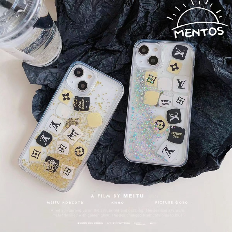 Louis Vuitton ブランド ルイヴィトン iphone 14/14 pro/14 pro maxケース インスタ風 流れ クリア ケース きらきら 金銀色 モノグラム アイフォン14/13/12/11/x/xs/xr/8/7カバー コピー 潮流 メンズ レディーズ