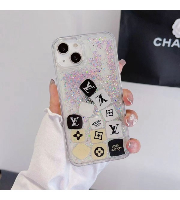 Louis Vuitton ブランド ルイヴィトン iphone 14/14 pro/14 pro maxケース インスタ風 流れ クリア ケース きらきら 金銀色 モノグラム アイフォン14/13/12/11/x/xs/xr/8/7カバー コピー 潮流 メンズ レディーズ