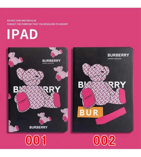 BURBERRY ブランド iPad 10/Pro2022/Air5ケース おしゃれ 熊柄 バーバリー 手帳型 ぬいぐるみ スタンド付き モノグラム キャラクター アイポッド10/プロ2022/エアー5/ミニ 6/9/8/7/4/3/2カバー 全機種対応 ファッション メンズ レディーズ