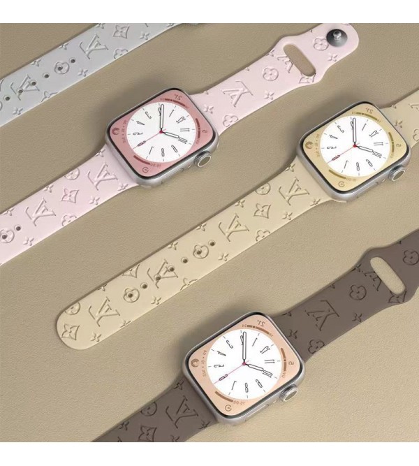 LV ブランド ルイヴィトン アップル ウォッチ8/SE2/Ultra/7バンド おしゃれ モノグラム Apple Watch 8/se2/7/ultra/6/5/4/se/3/2ベルト 調節可能 ストラップ 腕時計 シリコン ファッション メンズ レディース