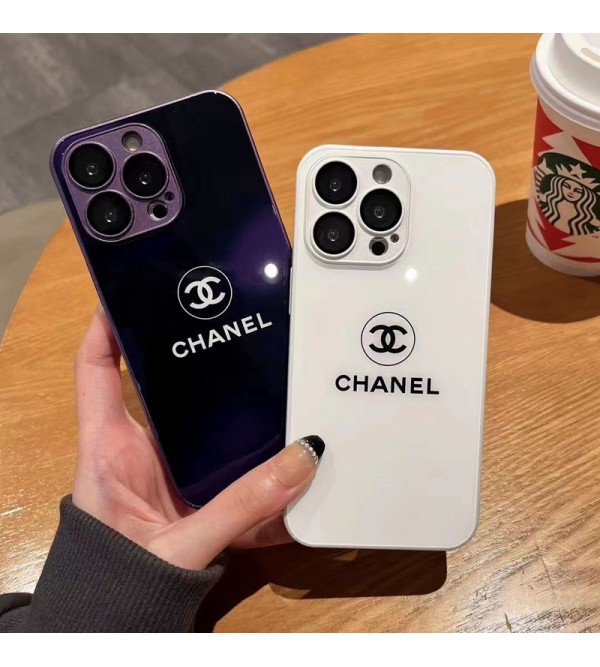 Chanel/シャネル LV/ルイヴィトン ブランド iPhone 14/14 pro/14 pro maxケース 鏡面ガラス型 ジャケット型 黒白色 アイフォン14/14プロ/14プロ マックス/13/12/11カバー モノグラム 耐衝撃 ファッション メンズ レディース