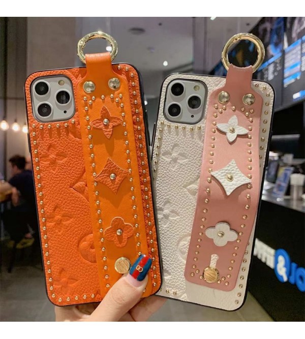 LV ブランド ルイヴィトン iphone14/14 pro/14 pro maxケース かわいい ハンドバンド付 リベット柄 リング付き ジャケット型 モノグラム スタンド機能 アイフォン14/14プロ/14プロ マックス/14プラス/13/12/11カバー レザー製 ファッション メンズ レディース