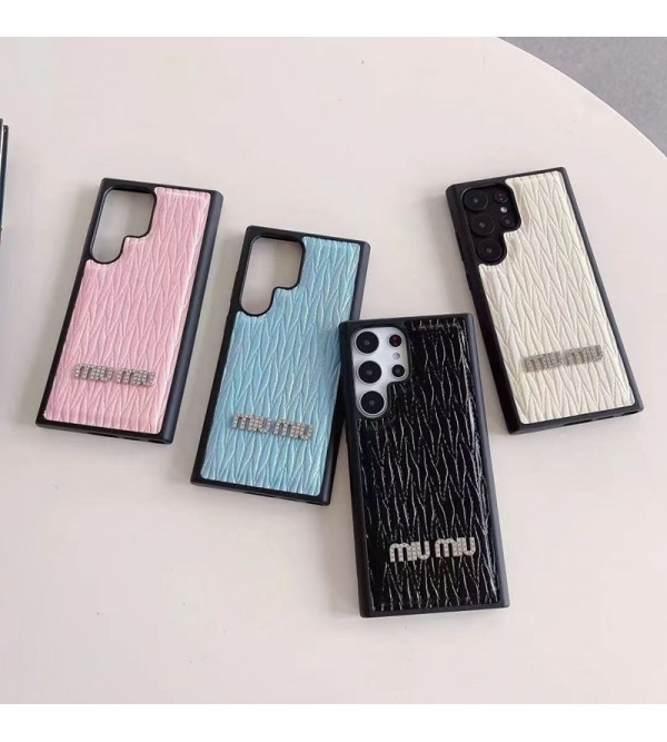 ミュウミュウ MiuMiu男女兼用 Galaxy s23 ultra iphone 14 15 plusケース ブランドギャラクシーS23 s22 s21ウルトラ カバー レディース バッグ型 ブランドギャラクシーS23プラス s22 s21 plus ケース ファッションブランドGalaxy A54 5Gケース 韓国風