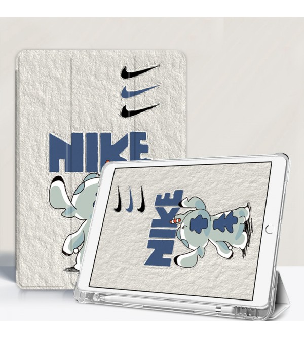 Nike/ナイキ ipad mini 6/9/pro 2020/2021ケース ブランド ステッチ ディズニー 手帳型 アニメ アイポッド ミニ 6/9/2/3/4/5カバー キャラクター 第9/8/7世代  ipad pro 12.9 2021カバー スタンド付き  ipad air4/3/2ケース 人気アニメ メンズ レディース