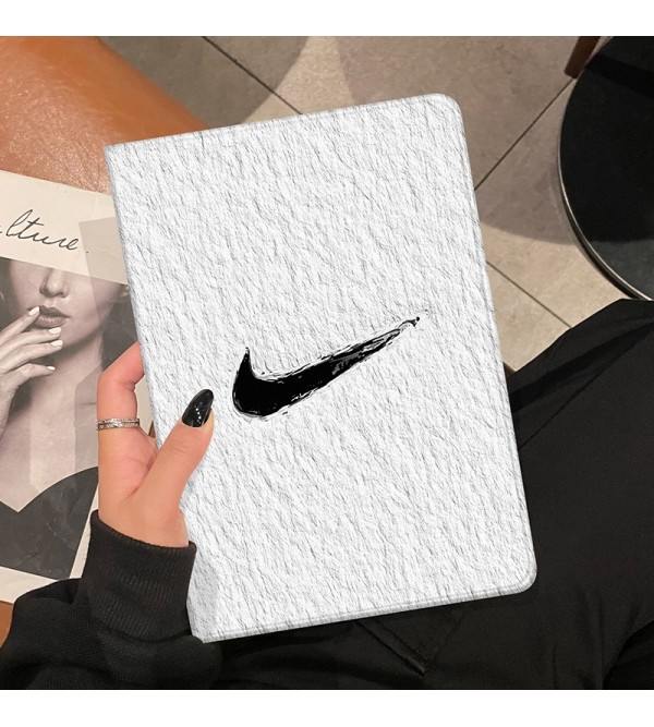 NIKE ブランド iPad air 第5世代/mini 6/9/Pro 2021ケース 韓国風 ナイキ モノグラム レザー 手帳型  アイパッドエアー5/ミニ6/9カバー  メンズ レディース