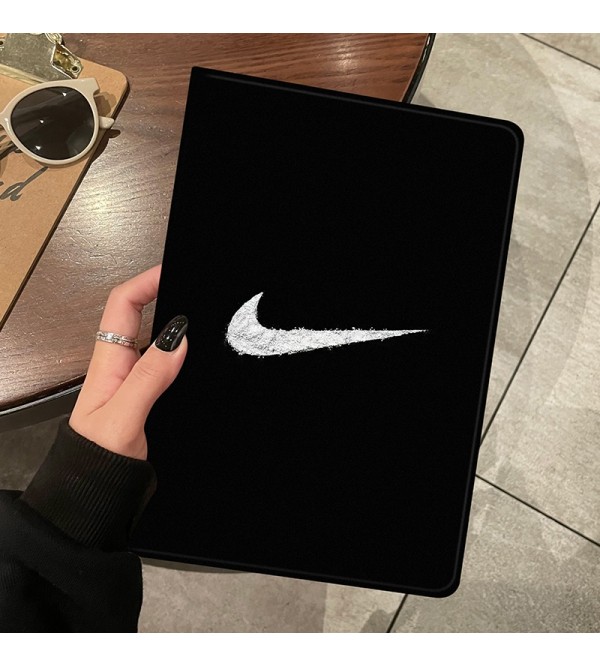 NIKE ブランド iPad air 第5世代/mini 6/9/Pro 2021ケース 韓国風 ナイキ モノグラム レザー 手帳型  アイパッドエアー5/ミニ6/9カバー  メンズ レディース