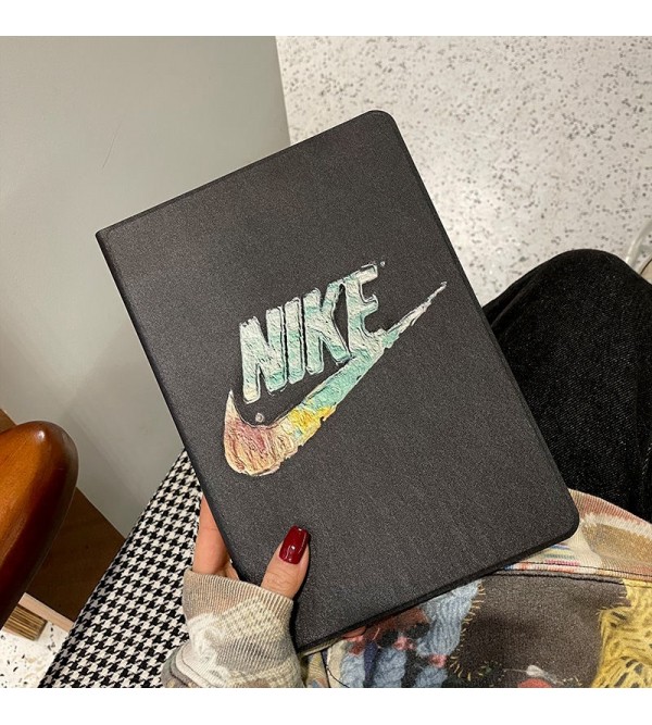 ナイキ ブランド iPad air 第5世代/mini 6/9/Pro 2021ケース NIKE オシャレ レザー製 モノグラム 手帳型 全機種対応 10.9/11inch アイパッドエアー5/ミニ6/9カバー  ファッション メンズ レディース