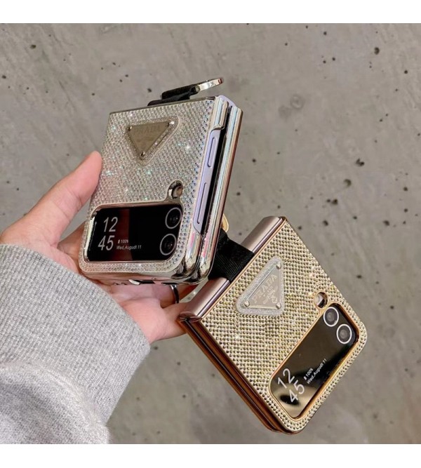 Prada プラダ折畳み式 Galaxy Z Flip 5ケース ペアお揃いギャラクシーZフリップ5 4 3ケース ファッション経典 メンズ個性 ケース ファッションメンズ スマホケース 安い