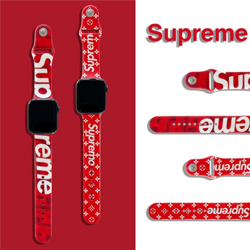 SUPREME/シュプリーム ブランド Apple Watch 7/6バンド 韓国風 アップルウォッチ7/6/5/4/3/SEベルト 安い シリコン 芸能人愛用 ストランプ メンズ レデイーズ