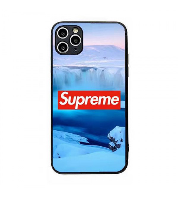 SUPREME ハイブランド iphone14/14 pro/14 pro max/14 plus/13 miniケース 氷河柄 シュプリーム 全機種対応 モノグラム ジャケット型 アイフォン14/13/12/11/xr/xs/x/8/7スマホケース ファッション ペアお揃い 経典 大人気 メンズ レディース