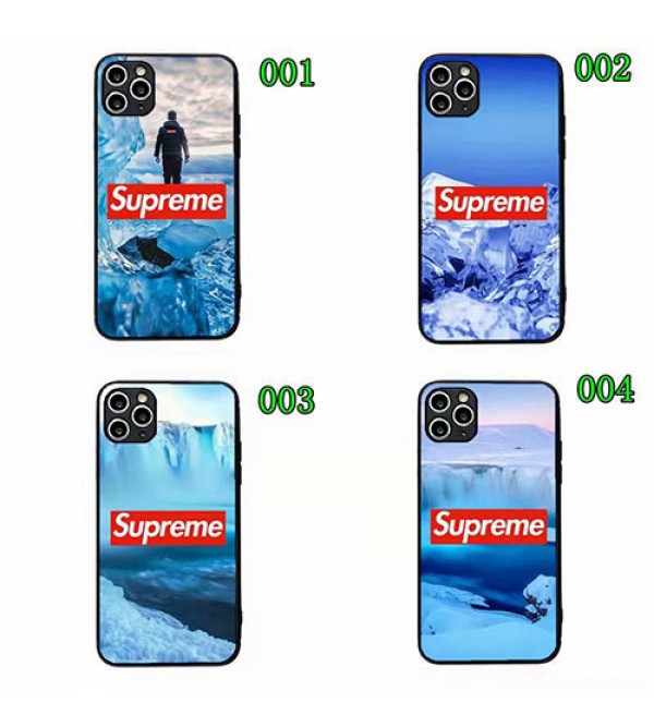 SUPREME ハイブランド iphone14/14 pro/14 pro max/14 plus/13 miniケース 氷河柄 シュプリーム 全機種対応 モノグラム ジャケット型 アイフォン14/13/12/11/xr/xs/x/8/7スマホケース ファッション ペアお揃い 経典 大人気 メンズ レディース