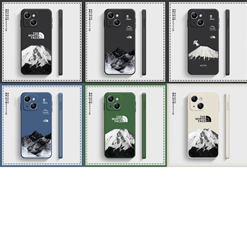 The North Face ブランド iphone 14/14 pro/14 pro max/14 plus/13 miniケース お洒落 雪山柄 ザ.ノース.フェイス ジャケット型 個性 モノグラム アイフォン14/13/12/11/x/xr/xs/8/7ケース 潮流 メンズ レディーズ