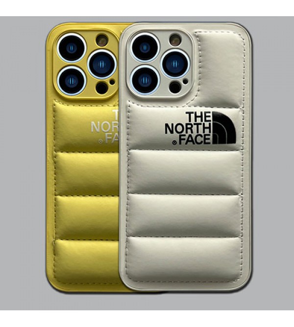 THE NORTH FACE ザ.ノース.フェイス ブランド iphone 15/15 pro/15 pro max/14 plusケース 芸能人愛用 オシャレ ダウンジャケット型 レザー アイフォン14/13/12/11/x/xs/xr/8/7カバー ファッション メンス レデイース