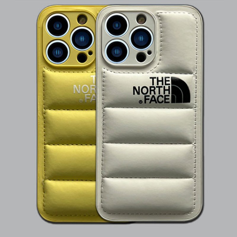 THE NORTH FACE ザ.ノース.フェイス ブランド iphone 15/15 pro/15 pro max/14 plusケース 芸能人愛用 オシャレ ダウンジャケット型 レザー アイフォン14/13/12/11/x/xs/xr/8/7カバー ファッション メンス レデイース