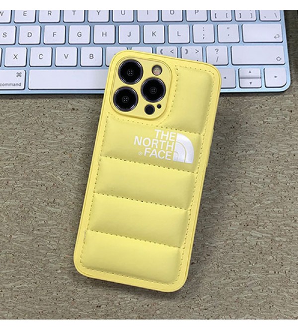 THE NORTH FACE ザ.ノース.フェイス ブランド iphone 15/15 pro/15 pro max/14 plusケース 芸能人愛用 オシャレ ダウンジャケット型 レザー アイフォン14/13/12/11/x/xs/xr/8/7カバー ファッション メンス レデイース