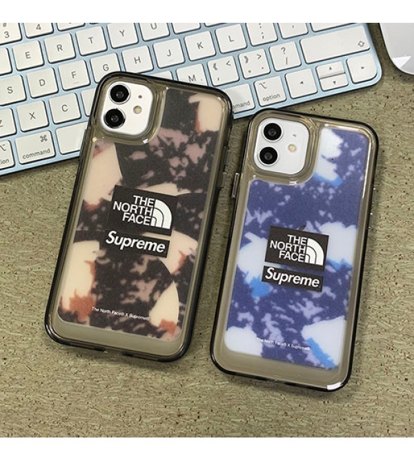 THE NORTH FACE/ザノースフェイス SUPREME/シュプリーム コラボ ブランド iphone 13/13 pro/13 pro maxケース 可愛い クリア シリコン アイフォン13/12/11/X/XS/XRカバー ファッション メンス レデイース