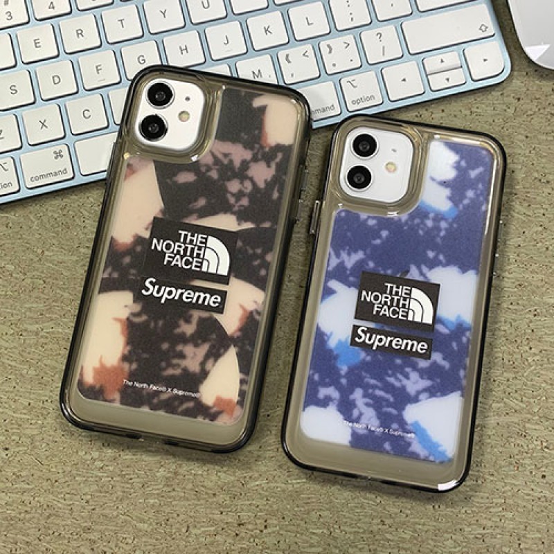 THE NORTH FACE/ザノースフェイス SUPREME/シュプリーム コラボ ブランド iphone 13/13 pro/13 pro maxケース 可愛い クリア シリコン アイフォン13/12/11/X/XS/XRカバー ファッション メンス レデイース