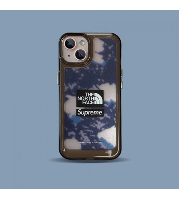 THE NORTH FACE/ザノースフェイス SUPREME/シュプリーム コラボ ブランド iphone 13/13 pro/13 pro maxケース 可愛い クリア シリコン アイフォン13/12/11/X/XS/XRカバー ファッション メンス レデイース