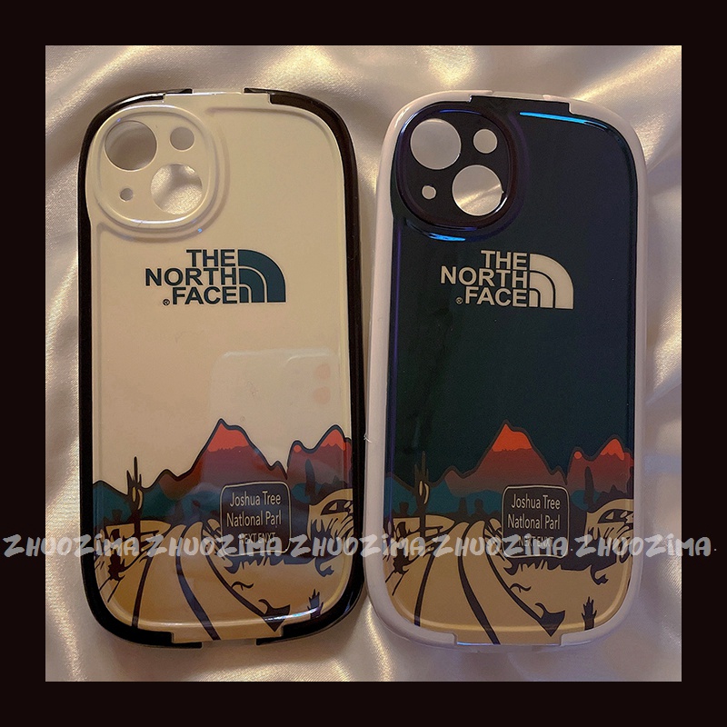 ザ.ノース.フェイス/The North Face ブランド iphone 13/13 pro/13 pro maxケース お洒落 雪山柄 オーバル型 スタンド機能 ジャケット型  モノグラム アイフォン13/12/11/x/xr/xsケース メンズ レディーズ