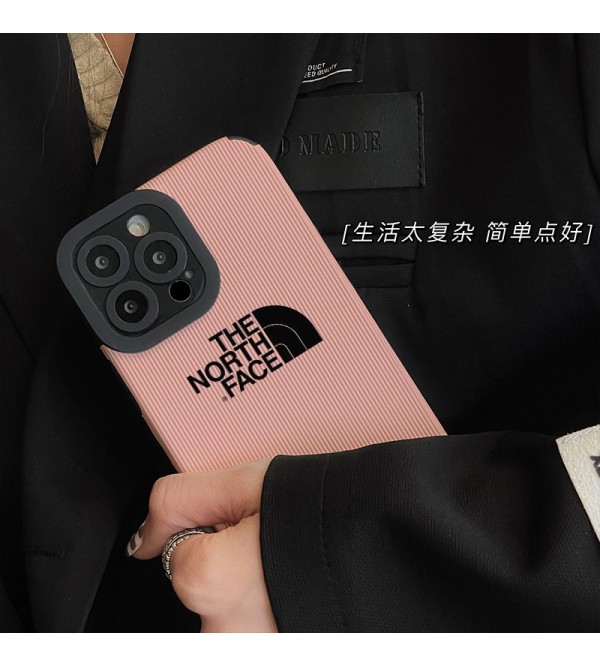 The North Face ザ・ノース・フェイス ハイブランド iphone 14/14 pro/14 pro maxケース かわいい コードゥロイ柄 モノグラム 全面保護 ピンク色 アイフォン14/13/12/11/x/xs/xr/8+/7+カバー ジャケット型 メンズ レディース