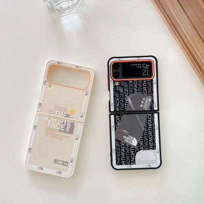 The North Face ザ.ノース.フェイス Galaxy Z Flip4 5Gスマホケース かわいい タック柄 折りたたみ式 モノグラム 激安 ギャラクシーZフリップ4/3/2/1カバー ハイブランド セレブ愛用 携帯ケース ブランド 落下防止 ファッション メンズ レディース