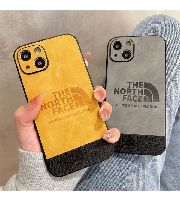 The North Face ザ・ノース・フェイス ハイブランド iphone 14/14 pro/14 pro max/14 plusケース かわいい レザー モノグラム ジャケット型 アイフォン14/13/12/11/x/xs/xrカバー ファッション メンス レデイース