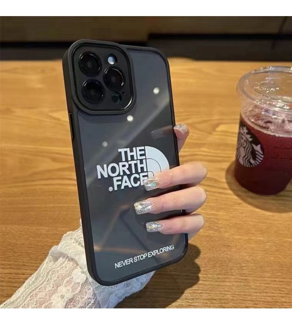 The North Face ザ.ノース.フェイス ブランド iphone14/14 Pro/14 Pro Maxケース かわいい モノグラム ジャケット型 芸能人愛用 アイフォン14/13/12/11/X/XS/XR/8 Plus/7 Plusカバー 耐衝撃 黒色 メンズ レディーズ