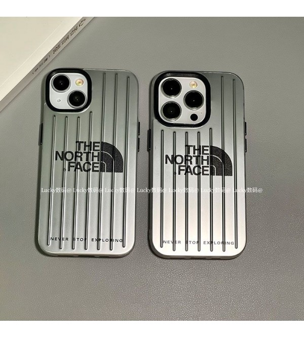 The North Face ハイブランド ザ.ノース.フェイス iphone 14/14 pro/14 pro max/14 plusケース おしゃれ メッキ スーツケース風 モノグラム 芸能人愛用 アイフォン14/13/12/11カバー 耐衝撃 コピー メンズ レディーズ