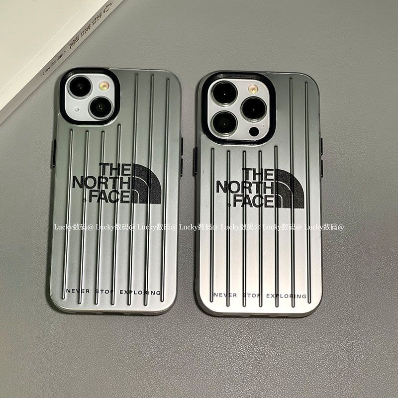 The North Face ハイブランド ザ.ノース.フェイス iphone 14/14 pro/14 pro max/14 plusケース おしゃれ メッキ スーツケース風 モノグラム 芸能人愛用 アイフォン14/13/12/11カバー 耐衝撃 コピー メンズ レディーズ