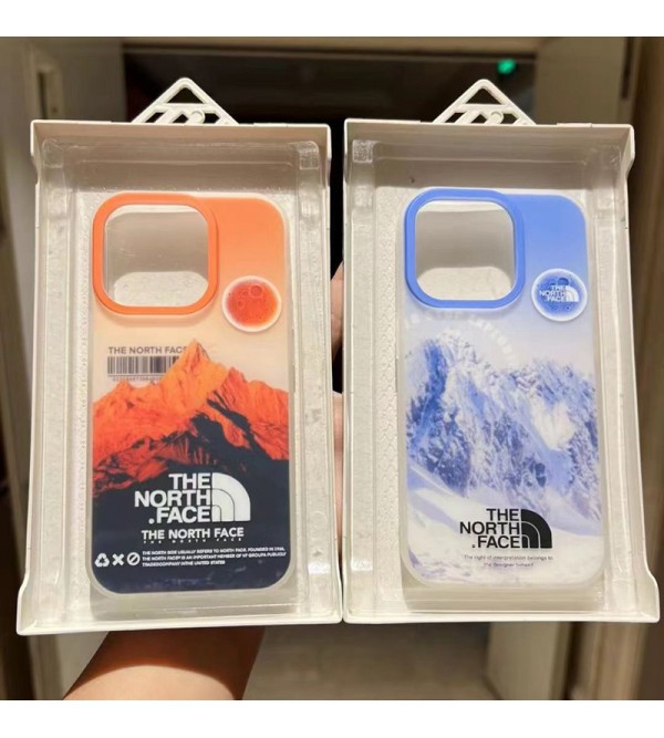 The North Face ハイブランド ザ.ノース.フェイス iPhone 14/14 Pro/14 Pro Maxケース おしゃれ 月球 クリアケース 雪山柄 ジャケット型 アイフォン14/14プロ/14プロ マックス/13/12/11カバー 大人気 メンズ レディース