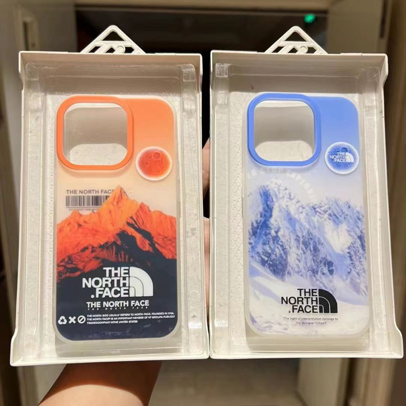 The North Face ハイブランド ザ.ノース.フェイス iPhone 14/14 Pro/14 Pro Maxケース おしゃれ 月球 クリアケース 雪山柄 ジャケット型 アイフォン14/14プロ/14プロ マックス/13/12/11カバー 大人気 メンズ レディース