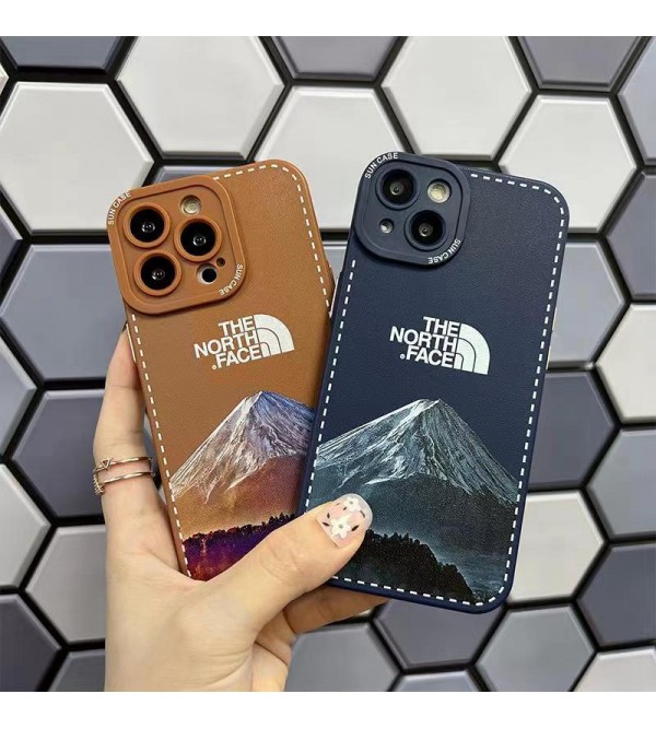 THE NORTH FACE ブランド ザ.ノース.フェイス iPhone14/14 Pro/14 Pro Maxケース かわいい 雪山柄 ジャケット型 モノグラム アイフォン14/14プロ/14プロ マックス/13/12/11/x/xr/xsケース 大人気 メンズ レディーズ