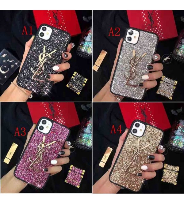 YSL ハイブランド iphone 15/14pro13 pro/13 pro/13 pro max/13 miniケース かわいい イブサンローラン キラキラ アイフォン13/12/11/x/xr/xs/8/7ケース オシャレ 女性向け ファッション メンズ レディース