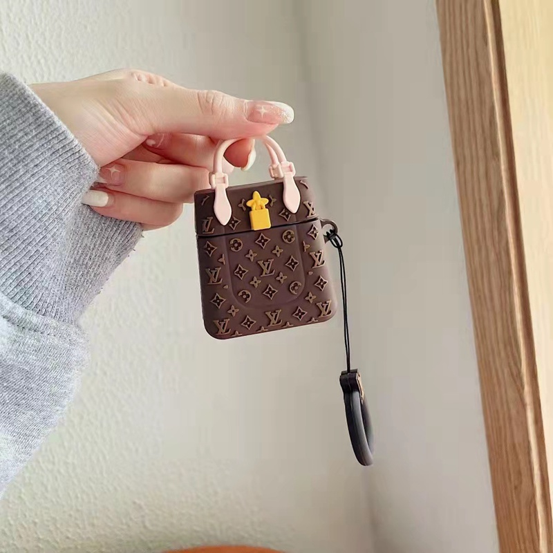 ルイヴィトン/LV ブランド  Airpods 3/pro/2/1ケース オシャレ バック型 保護性 tpu製 紛失防止 第1/2/3世代 ストランプ付き モノグラム 収納