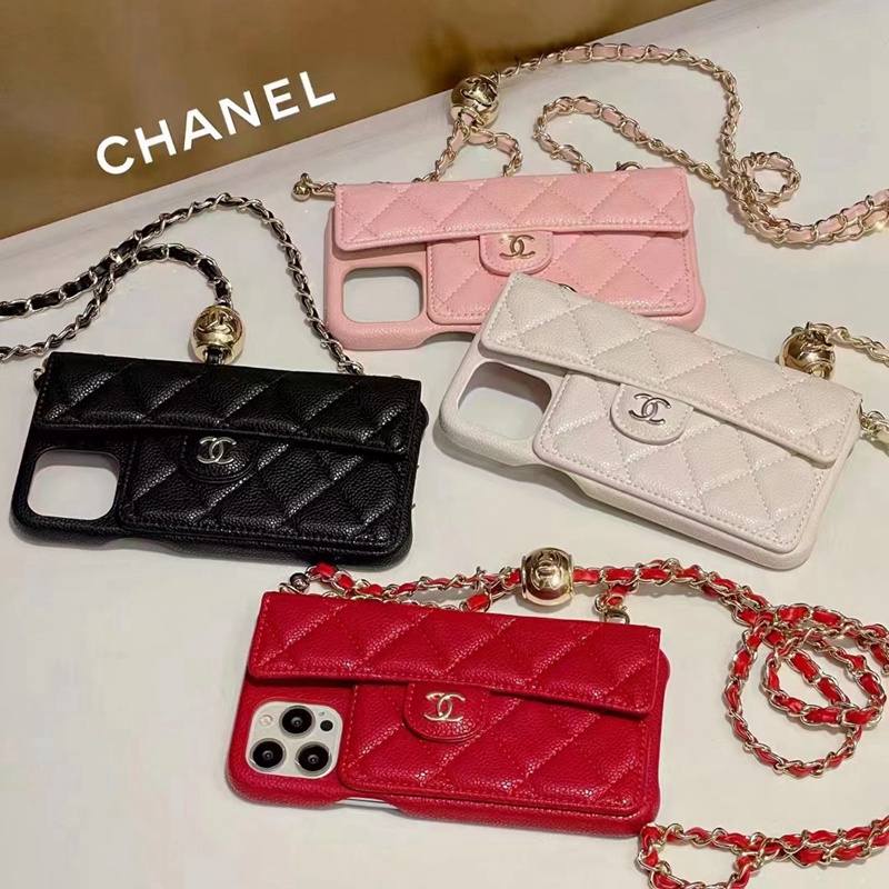 Chanel シャネル ブランド IPhone 14/14 Pro/15 Pro Maxケース カード収納 バッグ ジャケット型 ストラップ付き モノグラム レザー製 アイフォン14/14プロ/15プロマックス カバー ファッション メンズ レディーズ
