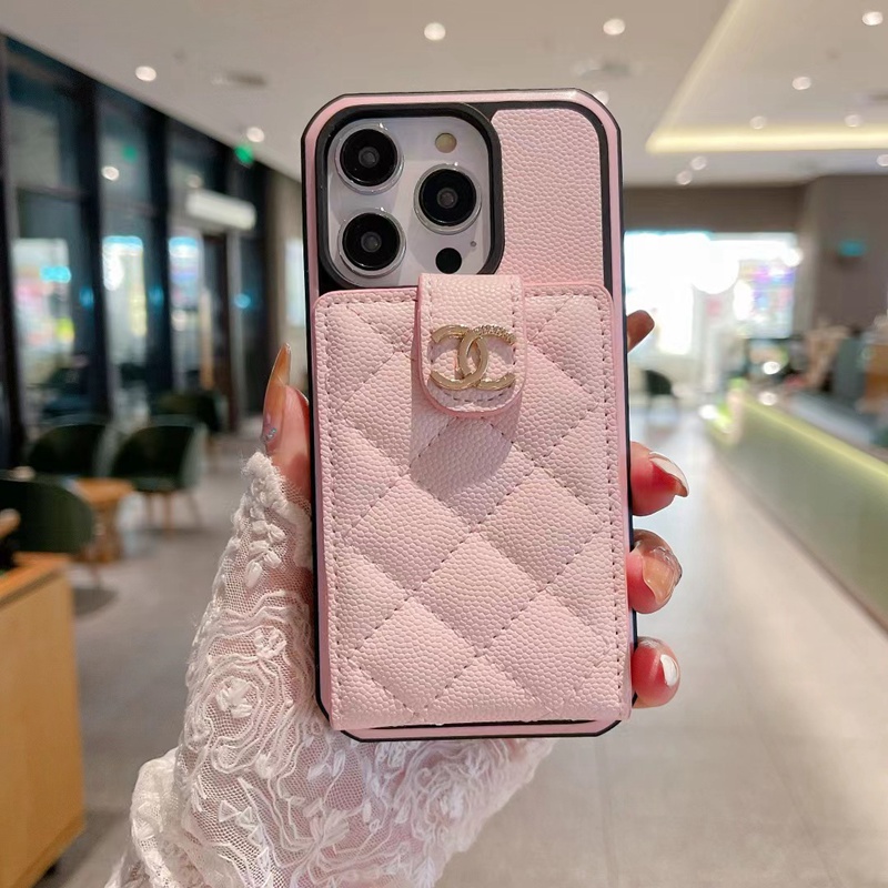 chanelシャネルiphone14pro max plusケース可愛い財布カード革モノグラム バッグ ブランド アイフォン14男女