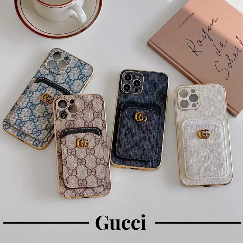Gucci グッチ ハイブランド iphone14Pro max/14Plusケース カード入れ レザー製バッグ モノグラム 激安
