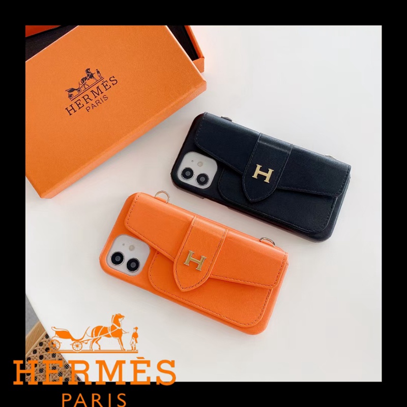 Hermes エルメス ブランド アイフォン13pro max/13miniカバー お洒落 カード 封筒ストラップ バッグ 女性愛用