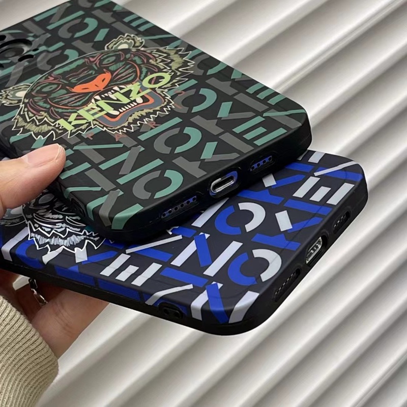 Kenzo ケンゾー iphone 14 pro max/14 plusケース かわいい 虎頭 モノグラム カラー ジャケット型 シリコン