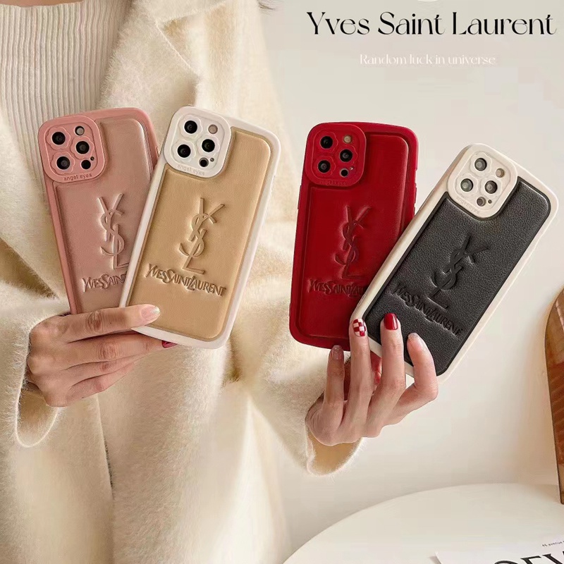 YSL イブサンローラン Iphone14Pro Max/14Plusケース レザー 純色 Yves Saint Laurent アイフォン14カバー 光沢スマホケース 手触り レディース