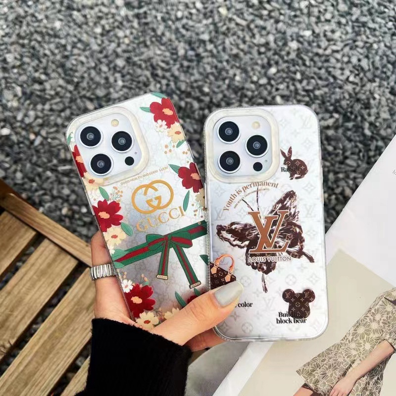 Chanel/シャネル Gucci/グッチ LV/ルイヴィトン ブランド Iphone 14/14 Pro/14 Pro Maxケース かわいい イブサンローラン 植物 熊 ウサギ 蝶 熊柄 YSL モノグラム 個性 アイフォン14/14プロ/14プロマックス カバー ファッション メンズ レディーズ