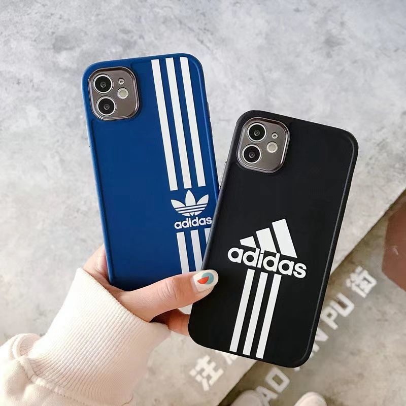 アディダス Adidas ブランド アイフォン13 pro max miniカバー ins風 三つ葉 トレフォイル 縞 3本線 ジャケット 男女