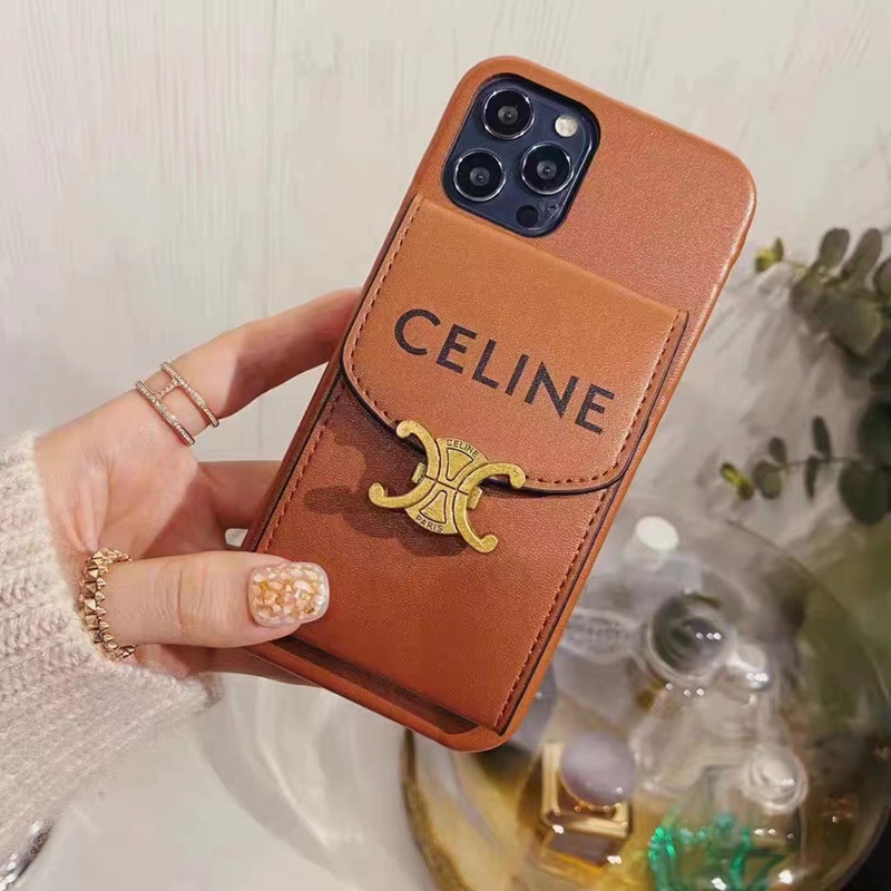 celineセリーヌiphone14pro max plus s23+ultra a54ケース カード革バッグ モノグラム ハイブランド アイフォン14カバー 男女