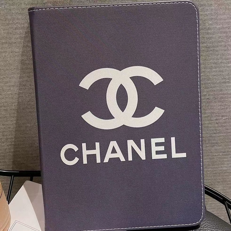 Chanel iPad10/Pro2022ケース手帳型シャネル革スタンド モノグラム ブランド黑白アイパッド プロ2022