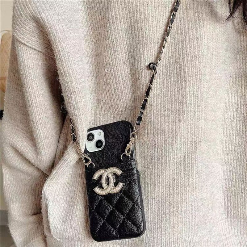 Chanel シャネル モノグラム バッグ個性カード ストランプ革ブランド アイフォン15 14plus 韓国風